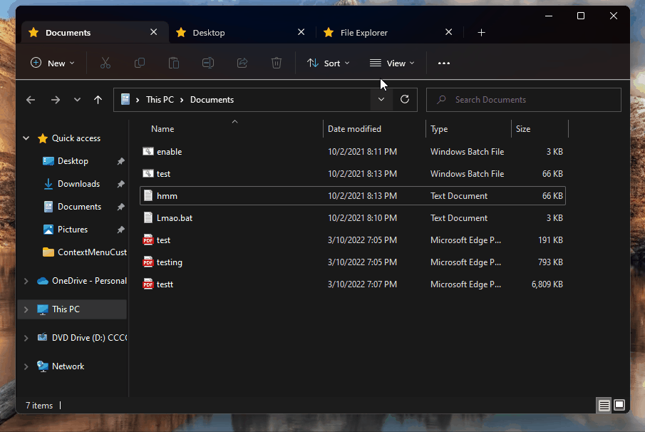 Win11 文件资源管理器标签页回归:还支持快速排序,如同 Edge 浏览器般简单易用-欧欧colo教程网