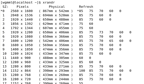 在Linux下更改桌面分辨率 江湾时代